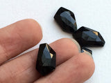 15-17mm Black Onyx Fancy Cut Cabochon, Onyx Rose Cut Gemstones, Flat Back