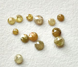 Yellow Rose Cut Diamond Cabochons, 2.8-3mm Round Flat Back Loose Diamond for Jewelry (2Pcs To 8Pcs) - VICPA568