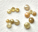 2-2.5mm Yellow  Rose Cut Natural Yellow Raw Diamond For Jewelry (2Pc To 10Pc)
