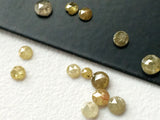 Yellow Rose Cut Diamond Cabochons, 3.5-4mm Round Flat Back Diamond for Jewelry (1Pcs To 4Pcs) - YRD2