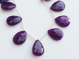 28x17 mm , Purple Chalcedony, Purple Chalcedony Faceted Pear Beads, Purple