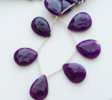 28x17 mm , Purple Chalcedony, Purple Chalcedony Faceted Pear Beads, Purple