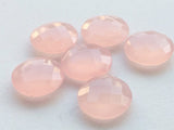 16mm Rose Pink Chalcedony Checker Cut Round Gemstone 5 Pcs Loose Double Side Cut