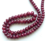 5-6mm Ruby Plain Rondelle Bead Ruby For Jewelry Ruby Smooth Rondelles 22 Pieces