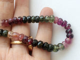 6.5mm To 7.5mm Multi Tourmaline Faceted Rondelle Beads, Multi Tourmaline Beads