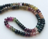 6.5mm To 7.5mm Multi Tourmaline Faceted Rondelle Beads, Multi Tourmaline Beads