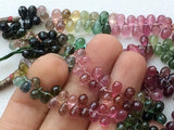 4x5 mm Multi Tourmaline Faceted Tear Drop Beads, Natural Multi Tourmaline Drop