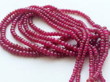 3-4.5mm Ruby Plain Rondelle Bead, Ruby For Jewelry, Ruby Smooth Rondelles, Plain
