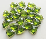 18mm Peridot Hydro Quartz, Checker Cut Fancy Shape Hydro Green Peridot