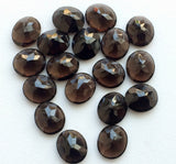 13mm Smoky Quartz Oval Cabochon Lot, Oval Faceted Smoky Quartz Bub Polish