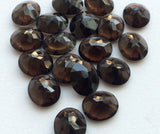 13mm Smoky Quartz Oval Cabochon Lot, Oval Faceted Smoky Quartz Bub Polish