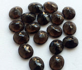 13mm Smoky Quartz Oval Cabochon Lot, Oval Faceted Smoky Quartz Bub Polish