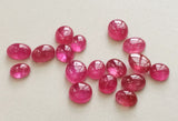 7-9mm Ruby Glass Filled Oval Plain Cabochons, Loose Ruby Cabochons For Jewelry