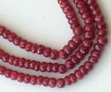 5.5-6.5mm Ruby Faceted Rondelle Beads, Ruby Rondelles, Ruby Faceted Beads
