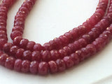 5.5-6.5mm Ruby Faceted Rondelle Beads, Ruby Rondelles, Ruby Faceted Beads