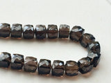 7.5 mm Smoky Quartz Faceted Box Beads, Smoky Quartz Faceted Cube Beads, Smoky