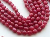 7-10mm Ruby Plain Tumble Beads, Ruby For Jewelry, Ruby Plain Tumbles 6 Inch Ruby