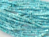 5mm Blue Opal Plain Cube Beads, Blue Opal Plain Box Beads, Opal For Necklace