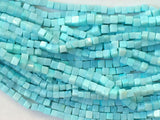 5mm Blue Opal Plain Cube Beads, Blue Opal Plain Box Beads, Opal For Necklace