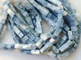 5-6mm Boulder Opal Plain Cube Bead, Blue Opal Plain Box Bead, Opal For Necklace