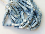 5-6mm Boulder Opal Plain Cube Bead, Blue Opal Plain Box Bead, Opal For Necklace