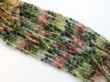 4x6mm Multi Tourmaline Bead, Tourmaline Faceted Straight Drill Drops, Tourmaline