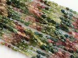 4x6mm Multi Tourmaline Bead, Tourmaline Faceted Straight Drill Drops, Tourmaline