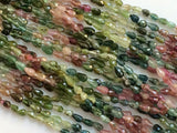 4x6mm Multi Tourmaline Bead, Tourmaline Faceted Straight Drill Drops, Tourmaline