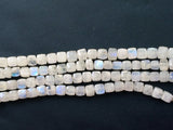 5-6 mm Rainbow Moonstone Faceted Box Beads, Moonstone Cubes Beads For Jewelry