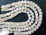 7 mm Rainbow Moonstone Faceted Box Beads, Moonstone Faceted Cubes Beads, Rainbow