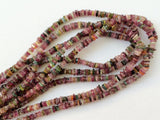 3.5-4 mm Multi Tourmaline Beads, Natural Multi Tourmaline Square Heishi Beads