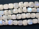 7 mm Rainbow Moonstone Faceted Box Beads, Moonstone Faceted Cubes Beads, Rainbow