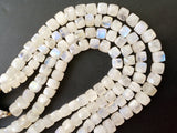 5-6 mm Rainbow Moonstone Faceted Box Beads, Moonstone Cubes Beads For Jewelry