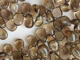 8x11 mm Smoky Quartz Plain Pear Briolettes, Smoky Quartz Briolette Beads, Plain