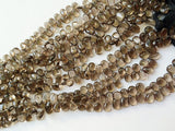 7x10 mm Smoky Quartz Plain Pear Briolettes, Smoky Quartz Briolette Beads, Plain