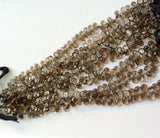 8x11 mm Smoky Quartz Plain Pear Briolettes, Smoky Quartz Briolette Beads, Plain