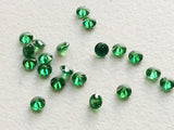 1.5mm Emerald Green Cubic Zirconia, Loose Round Faceted Sparkling CZ Diamonds