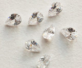 2x3mm Cubic Zirconia, Loose Pear Zircon, Faceted Zirconia, Sparkling Clear