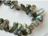 7x10 mm-14x10 mm Labradorite Faceted Pear Beads Briolette For Jewelry