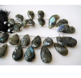 15x20 mm To 13x25 mm Labradorite Faceted Pear Beads, Labradorite Faceted