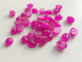 8x10mm Hot Pink Chalcedony Oval Plain Cabochons, Pink Chalcedony Flat Back