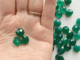 10-11mm Green Onyx Both Side Faceted Gems, Green Onyx Square And Oval Gems