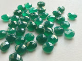 10-11mm Green Onyx Both Side Faceted Gems, Green Onyx Square And Oval Gems