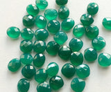 10-11mm Green Onyx Both Side Faceted Gems, Green Onyx Square And Oval Gems