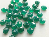 10-11mm Green Onyx Both Side Faceted Gems, Green Onyx Square And Oval Gems