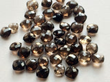 8-10mm Smoky Quartz Square Cushion Cut Gems, Rose Cut Both Side Faceted, 10 Pcs