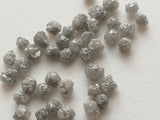 3-5mm Grey White Round Raw  Uncut Loose Conflict Free Diamond, (2Pcs To 10Pcs)