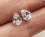 4x6mm Cubic Zirconia, Loose Pear Zircon, Faceted Zirconia, Sparkling Clear