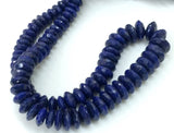 7-11mm Lapis Lazuli Spacer German Cut Beads, Natural Lapis Lazuli Faceted Disc