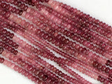 4-5mm Pink Tourmaline Plain Rondelle Beads, Natural Pink Tourmaline Beads, Pink
